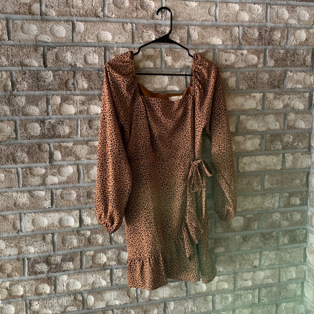 Animal print brown and black dress